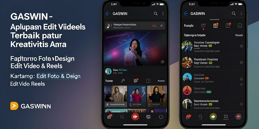 Antarmuka GASWIN untuk Edit Video Reels yang intuitif dan menarik.