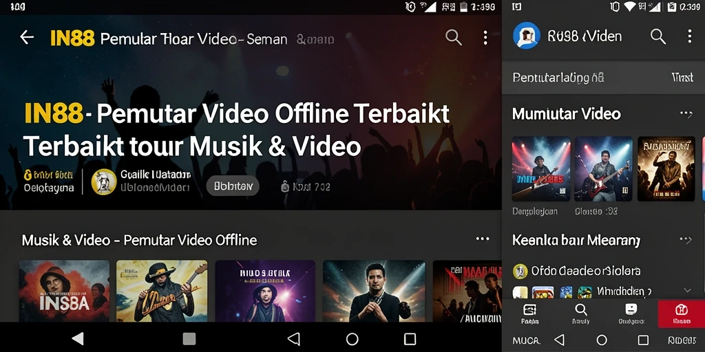 Tampilan antarmuka IN88 saat memutar video offline.