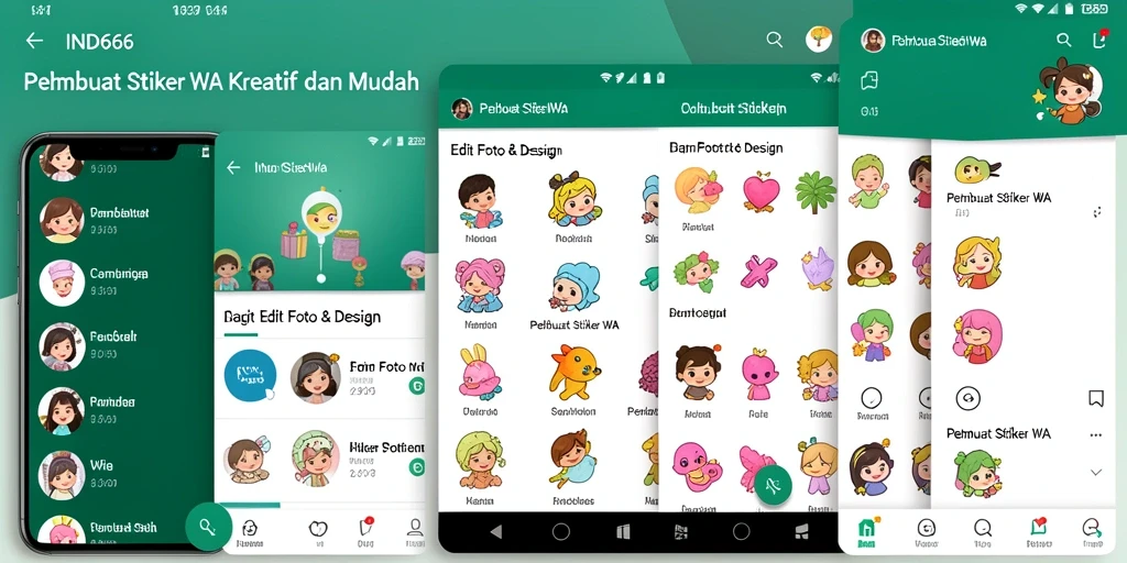 Antarmuka aplikasi Pembuat Stiker WA IND666 yang user-friendly.