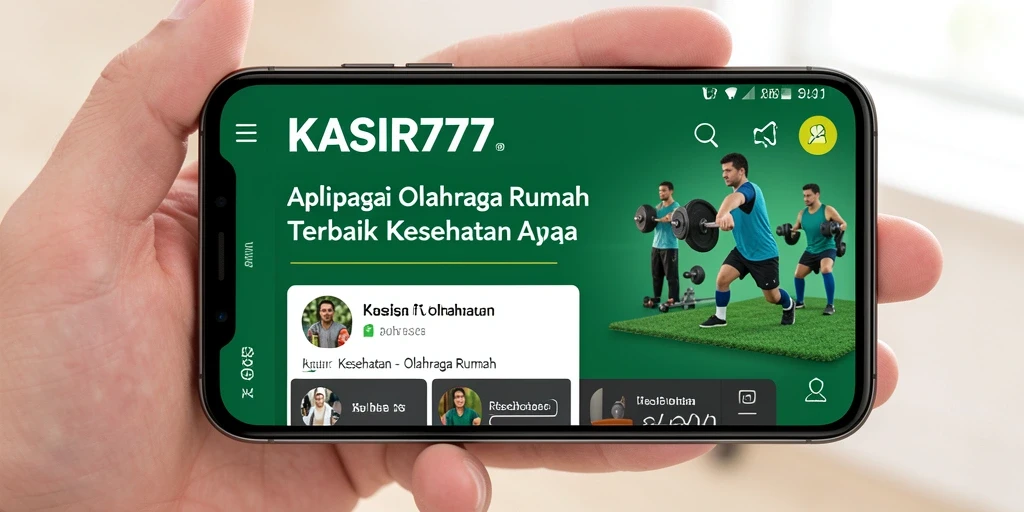 Antarmuka aplikasi KASIR777 yang user-friendly untuk olahraga rumah.