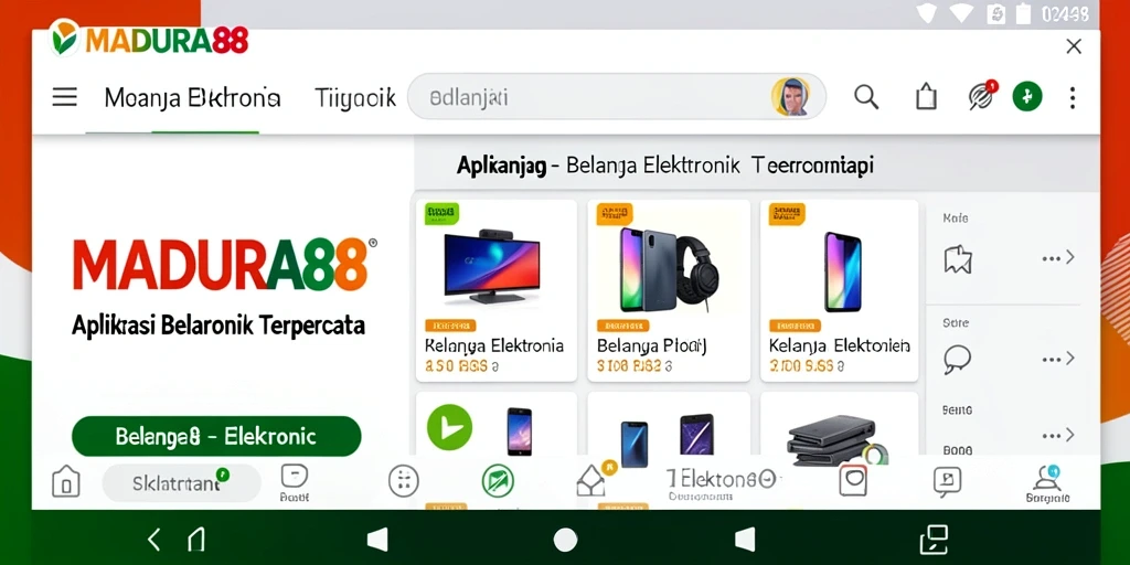 Screenshot utama MADURA88 menampilkan antarmuka belanja elektronik yang user-friendly.