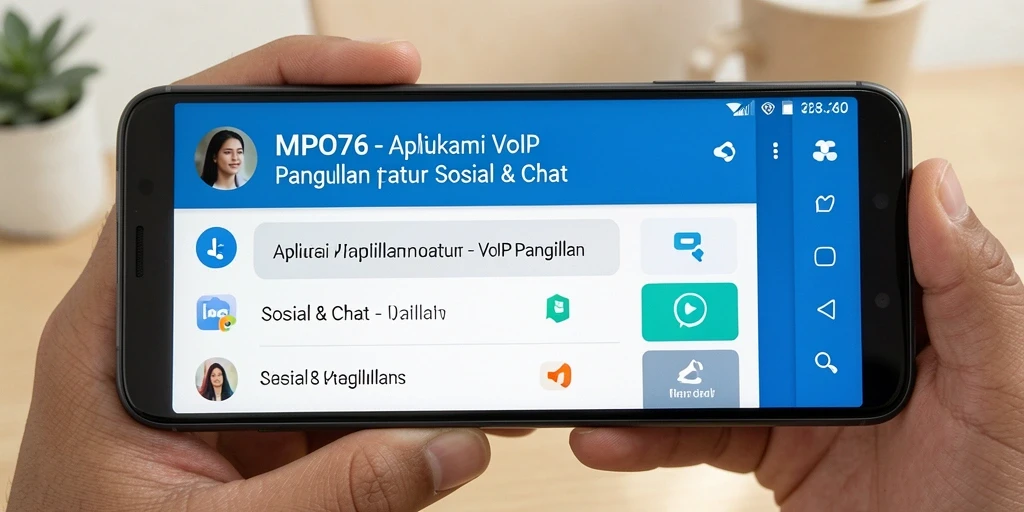 Antarmuka MPO76 yang sederhana dan menarik untuk VoIP Panggilan.