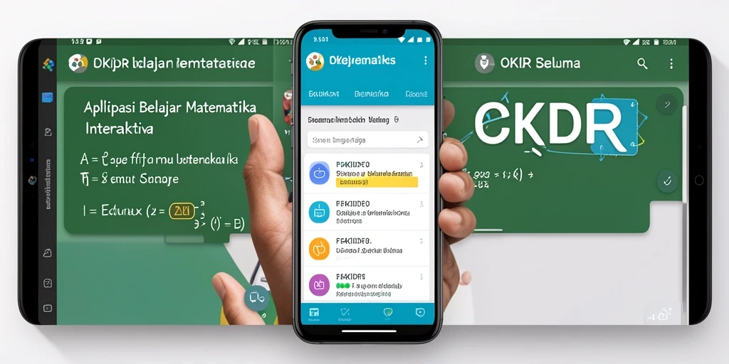 Tampilan antarmuka OKIDR yang colorful dan menarik untuk belajar matematika.