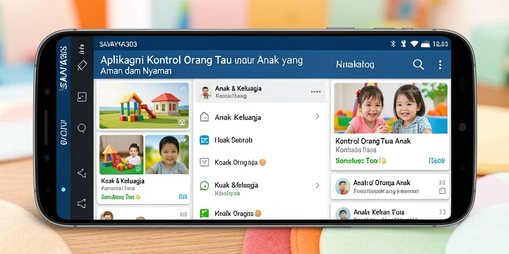 Tampilan antarmuka aplikasi SAVAYA303 untuk kontrol orang tua anak.